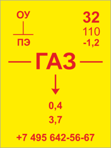 Знак газопровода