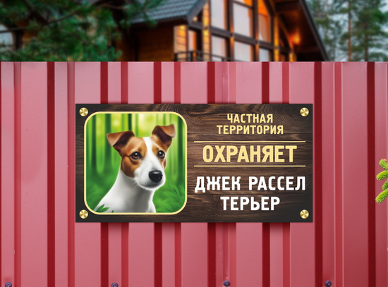 Охраняет дом Джек Рассел терьер